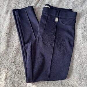 Michael Kors Navy Ponte Pull On Pants Women’s L | Stretchy Tailored Chic Workwea